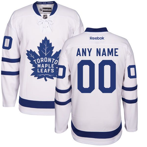 Men Toronto Maple Leafs Reebok White Away Custom NHL Jersey
